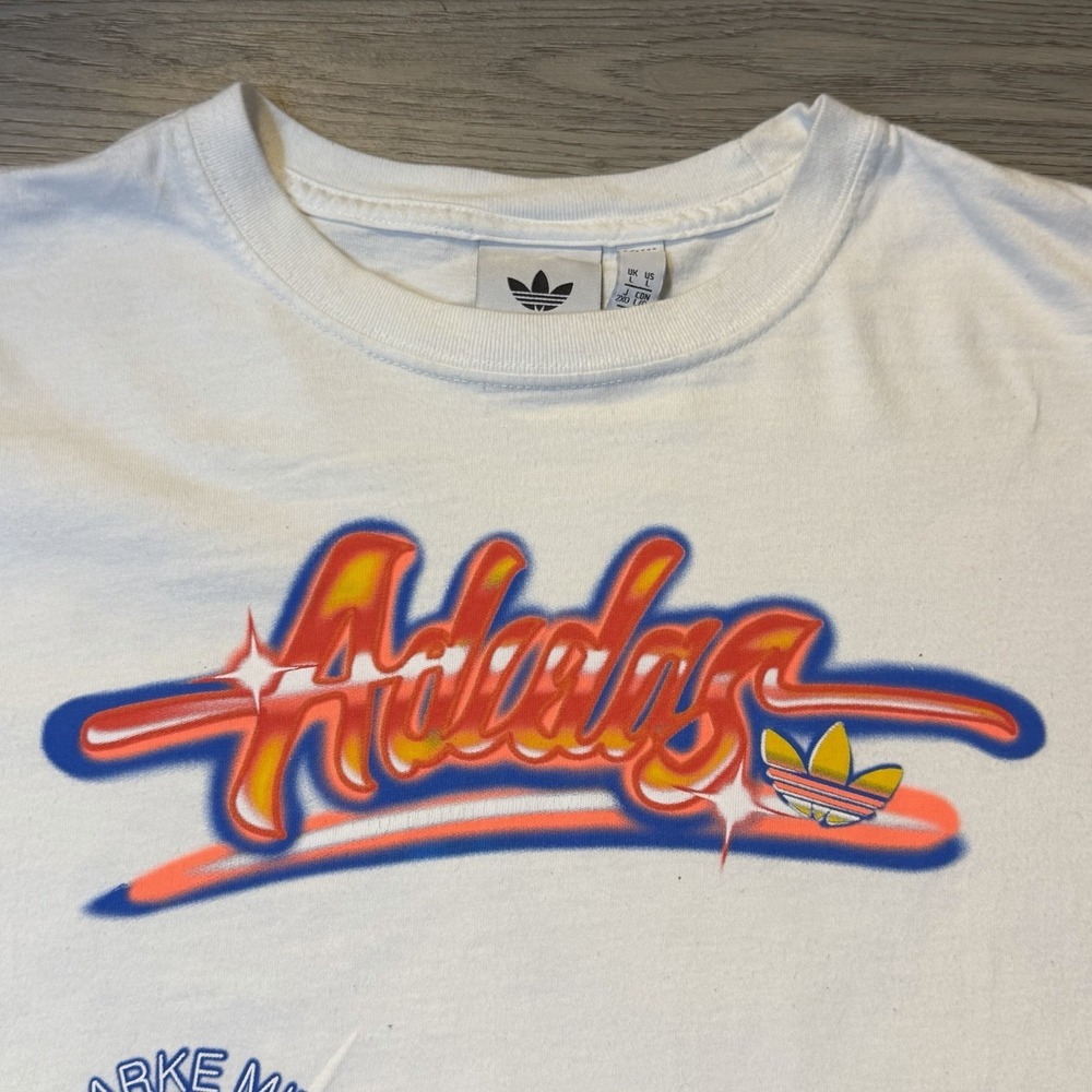 Adidas Originals Graphic T Shirt Men's L White Trefoil Logo Streetwear Tee - Picture 2 of 10